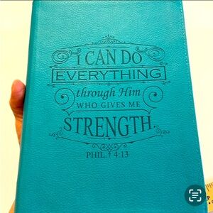 Classic Lux-Leather Journal with Zipper Closure in Turquoise NWT